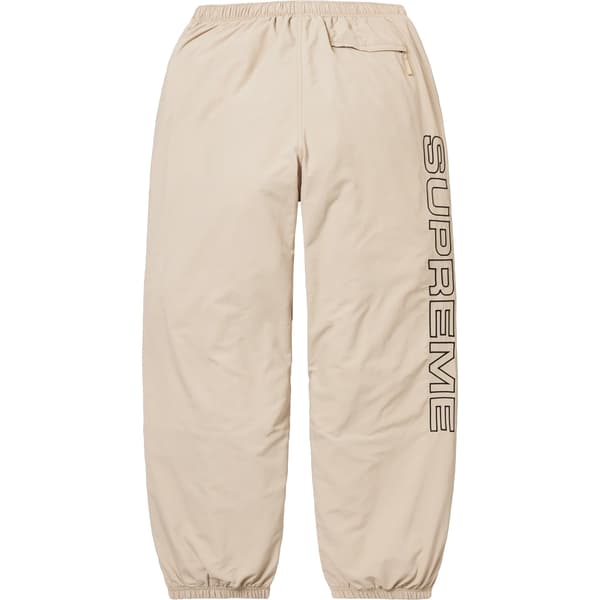 Supreme Spellout Embroidered Track Pant - Sand (front)