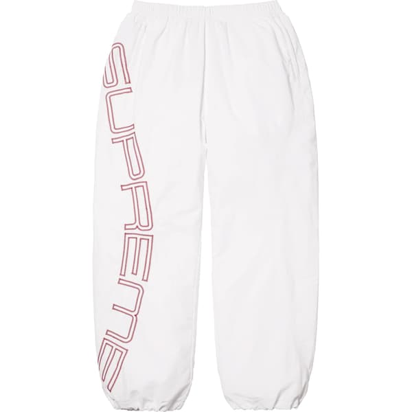 Supreme Spellout Embroidered Track Pant - White (front)