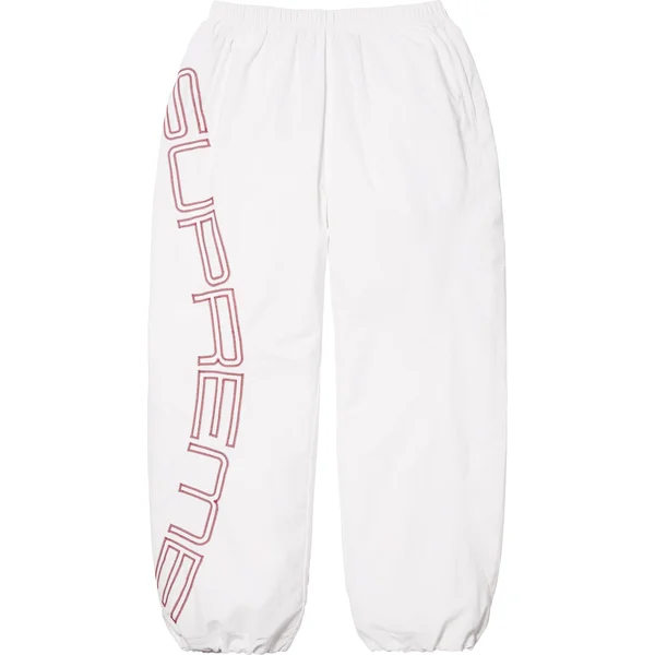 Supreme Spellout Embroidered Track Pant - White (front)