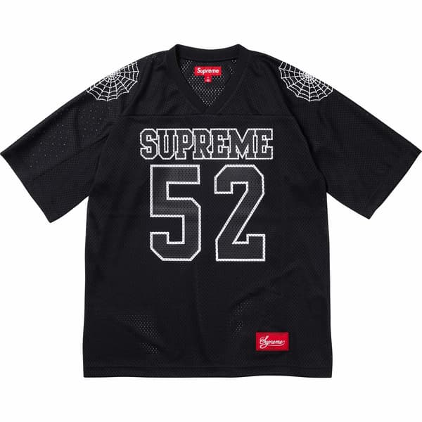 Supreme Spiderweb Football Jersey - Black (front)