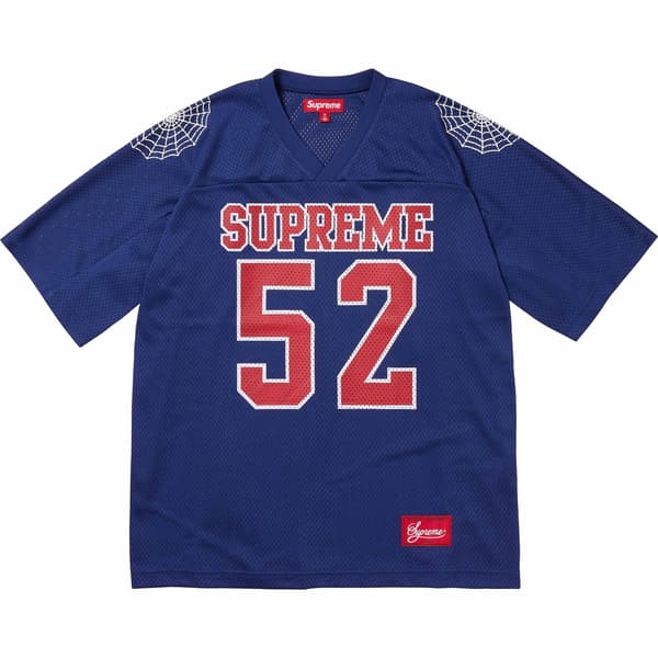 Supreme Spiderweb Football Jersey - Navy (front)