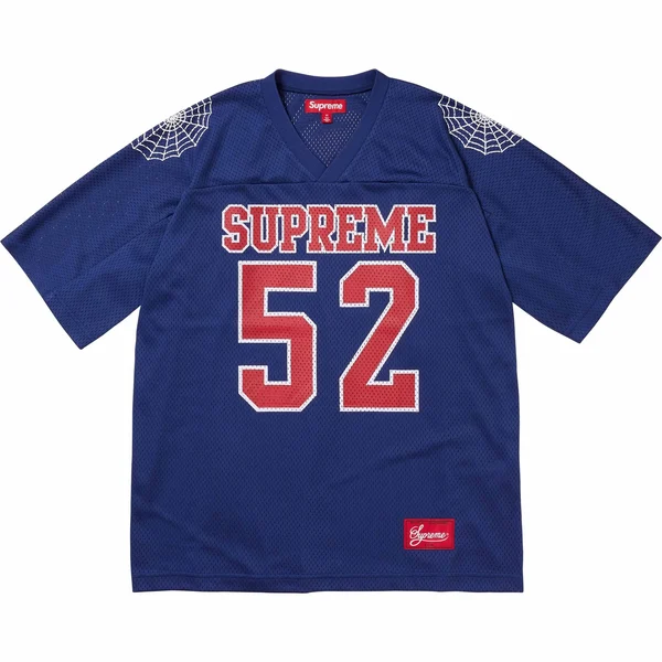 Supreme Spiderweb Football Jersey - Navy (front)