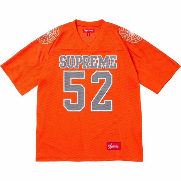 Supreme Spiderweb Football Jersey - Orange (front)