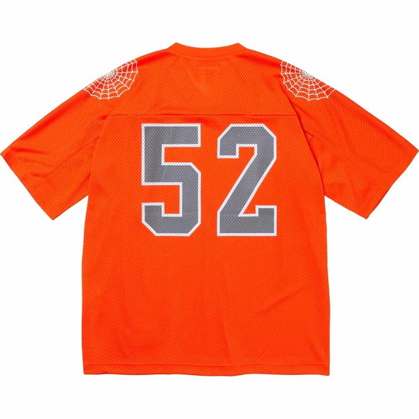 Supreme Spiderweb Football Jersey - Orange (front)