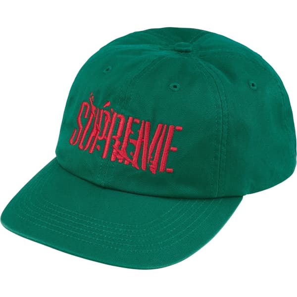 Supreme Splatter 6-Panel - Dark Green (front)