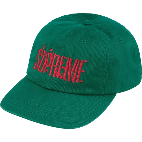 Supreme Splatter 6-Panel - Dark Green (front)