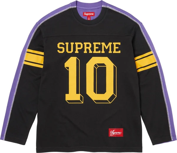 Supreme Split L/S Football Top - Black (front)