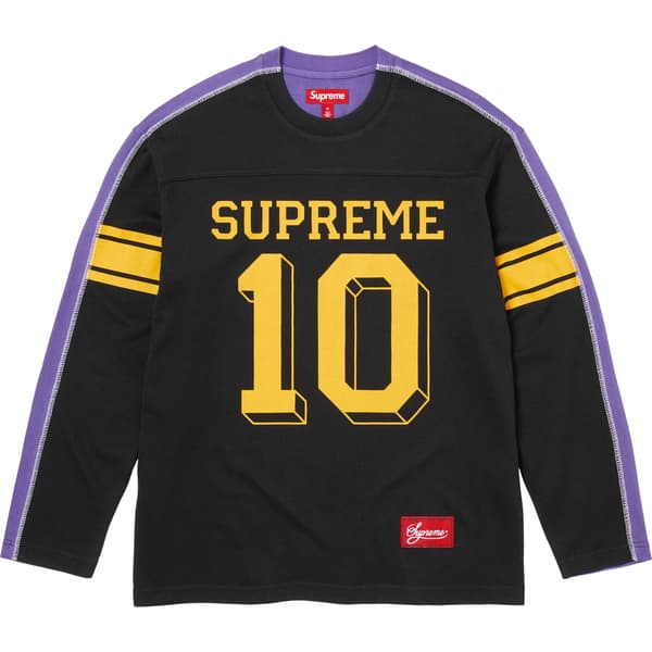 Supreme Split L/S Football Top - Black (front)