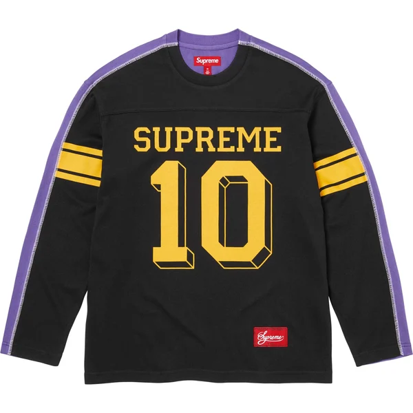 Supreme Split L/S Football Top - Black (front)