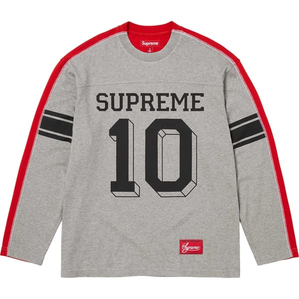 Supreme Split L/S Football Top - Heather Grey (front)