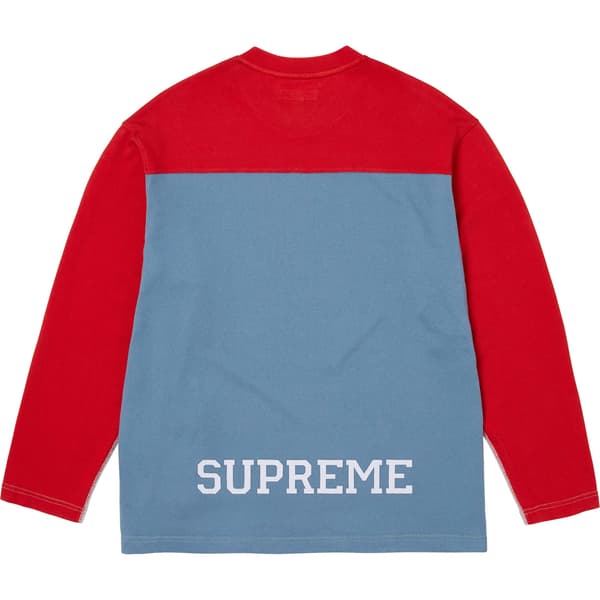 Supreme Split L/S Football Top - Heather Grey (front)