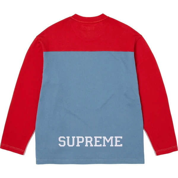 Supreme Split L/S Football Top - Heather Grey (front)