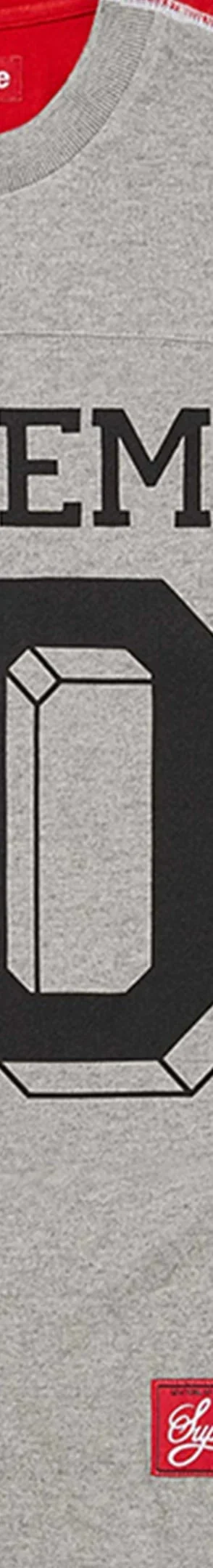 Supreme Split L/S Football Top - Heather Grey (front)