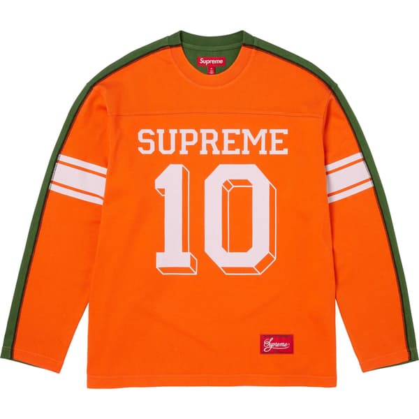 Supreme Split L/S Football Top - Orange (front)