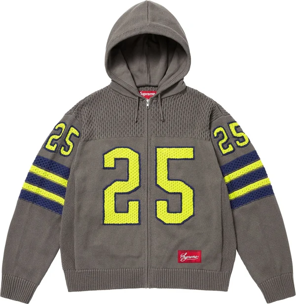 Supreme Sport Zip Up Hooded Sweater - Grey (front)