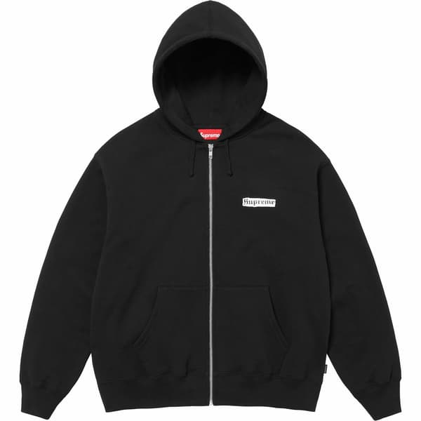 Supreme Spread Zip Up Hooded Sweatshirt - Black (front)