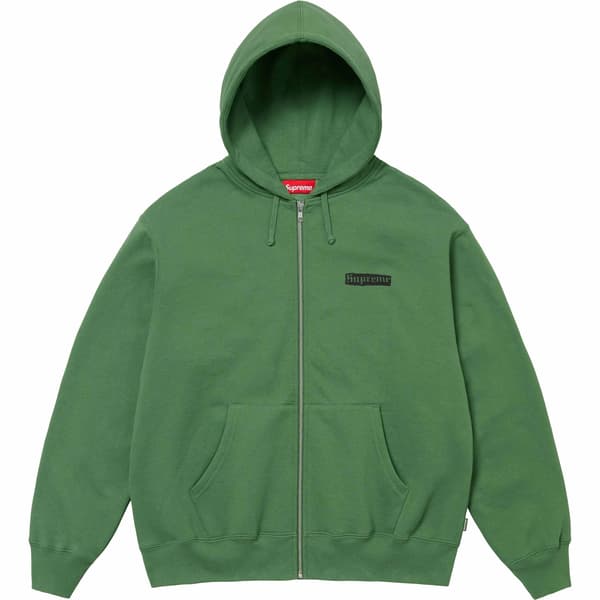 Supreme Spread Zip Up Hooded Sweatshirt - Dusty Green (front)