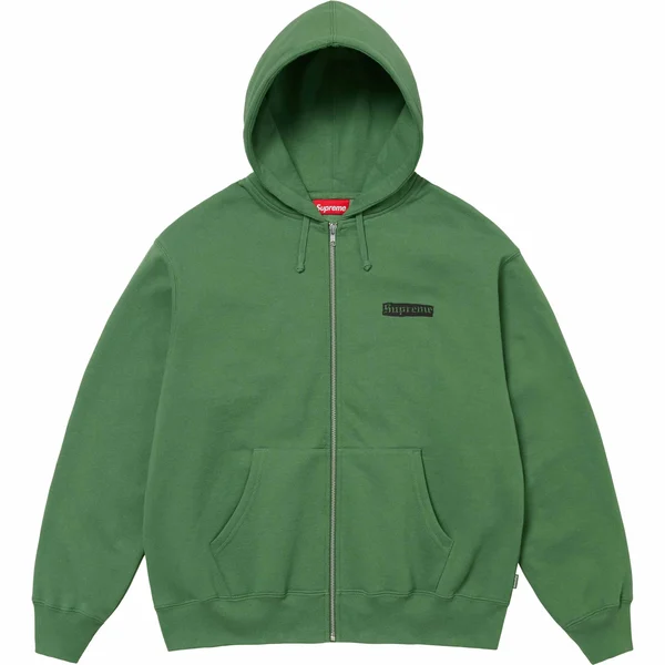 Supreme Spread Zip Up Hooded Sweatshirt - Dusty Green (front)