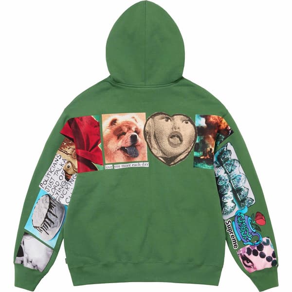 Supreme Spread Zip Up Hooded Sweatshirt - Dusty Green (front)