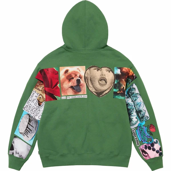 Supreme Spread Zip Up Hooded Sweatshirt - Dusty Green (front)