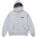 Supreme Spread Zip Up Hooded Sweatshirt - Heather Grey (front)