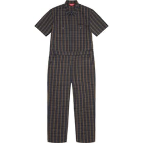 Supreme S/S Coverall Navy Plaid