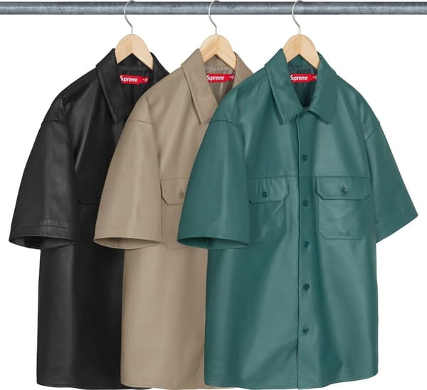Supreme S/S Leather Work Shirt - Product Image