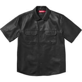 Supreme S/S Leather Work Shirt Black