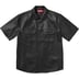 Supreme S/S Leather Work Shirt - Black (front)