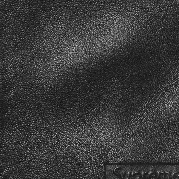 Supreme S/S Leather Work Shirt - Black (front)