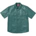 Supreme S/S Leather Work Shirt - Dusty Teal (front)