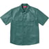 Supreme S/S Leather Work Shirt - Dusty Teal (front)