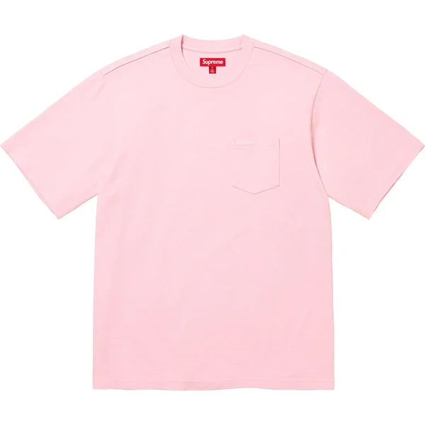 Supreme S/S Pocket Tee - Light Pink (front)