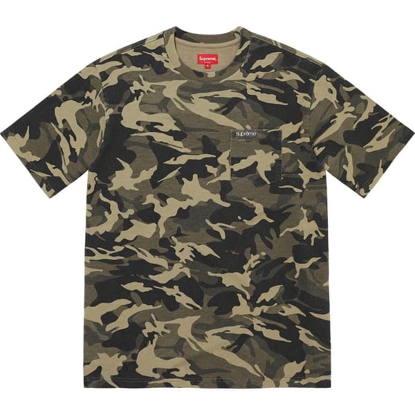 Supreme S/S Pocket Tee - Olive Camo (front)