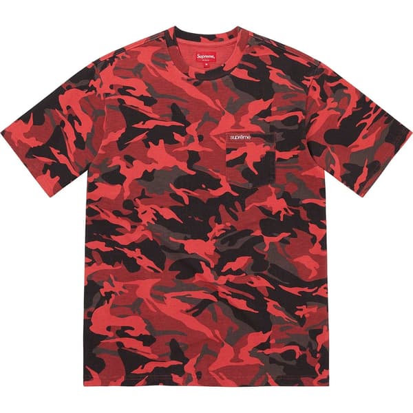 Supreme S/S Pocket Tee - Red Camo (front)