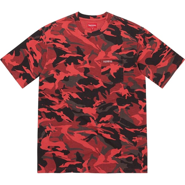 Supreme S/S Pocket Tee - Red Camo (front)