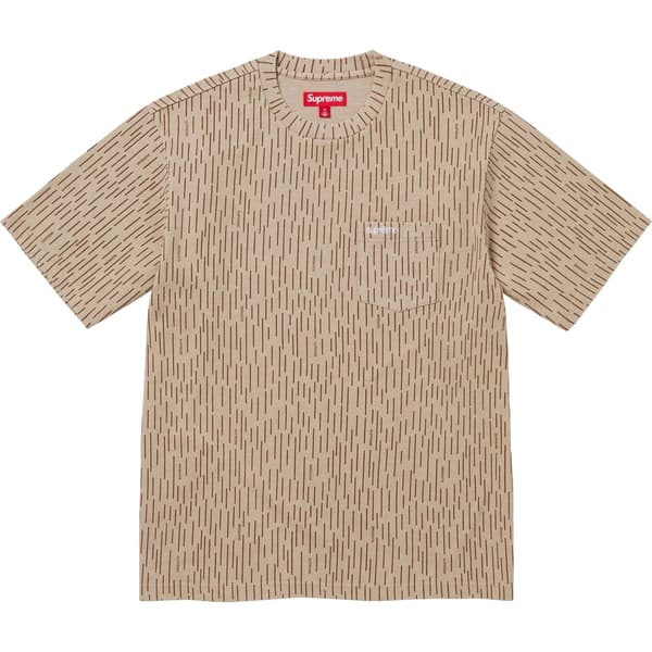 Supreme S/S Pocket Tee - Tan Raindrop (front)