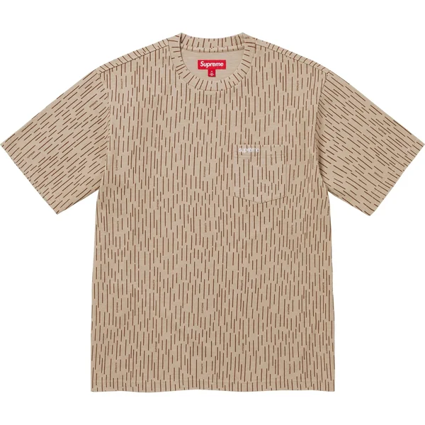 Supreme S/S Pocket Tee - Tan Raindrop (front)