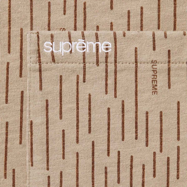 Supreme S/S Pocket Tee - Tan Raindrop (front)