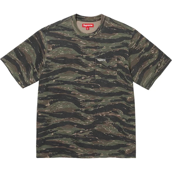 Supreme S/S Pocket Tee - Tiger Camo (front)