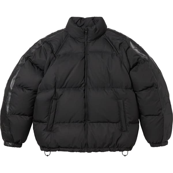 Supreme Star Sleeve Down Puffer Jacket - Black (front)