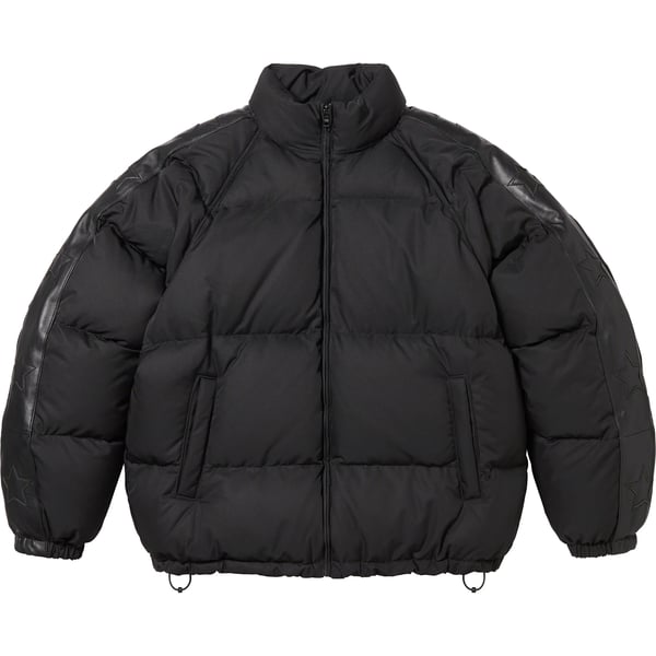 Supreme Star Sleeve Down Puffer Jacket - Black (front)