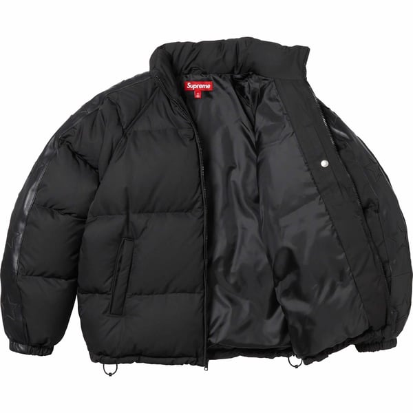 Supreme Star Sleeve Down Puffer Jacket - Black (front)