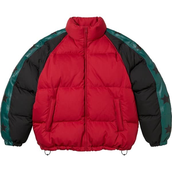 Supreme Star Sleeve Down Puffer Jacket - Red (front)