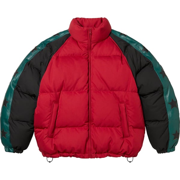 Supreme Star Sleeve Down Puffer Jacket - Red (front)