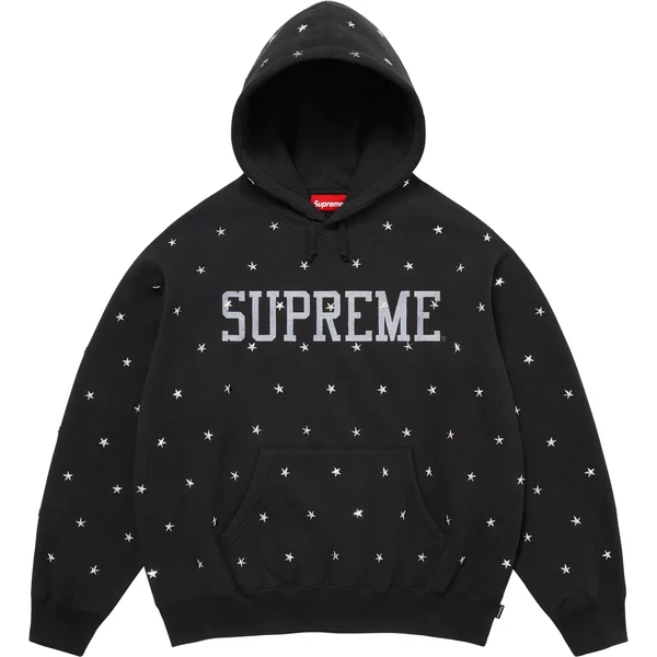 Supreme Stars Studded Hooded Sweatshirt - Black (front)