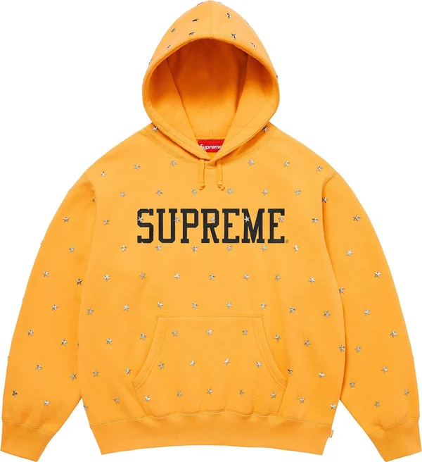 Supreme Stars Studded Hooded Sweatshirt - Dusty Gold (front)