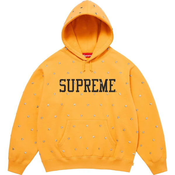 Supreme Stars Studded Hooded Sweatshirt - Dusty Gold (front)