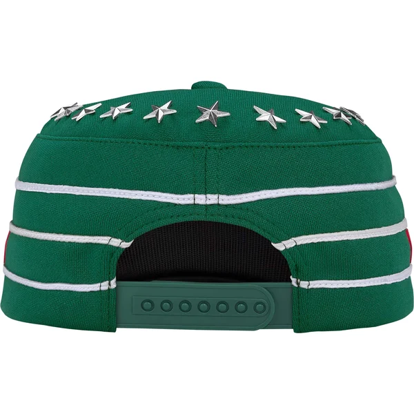 Supreme Stars Studded Pillbox Hat - Dark Green (front)