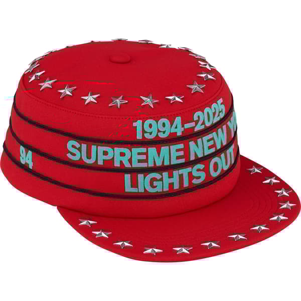 Supreme Stars Studded Pillbox Hat - Red (front)